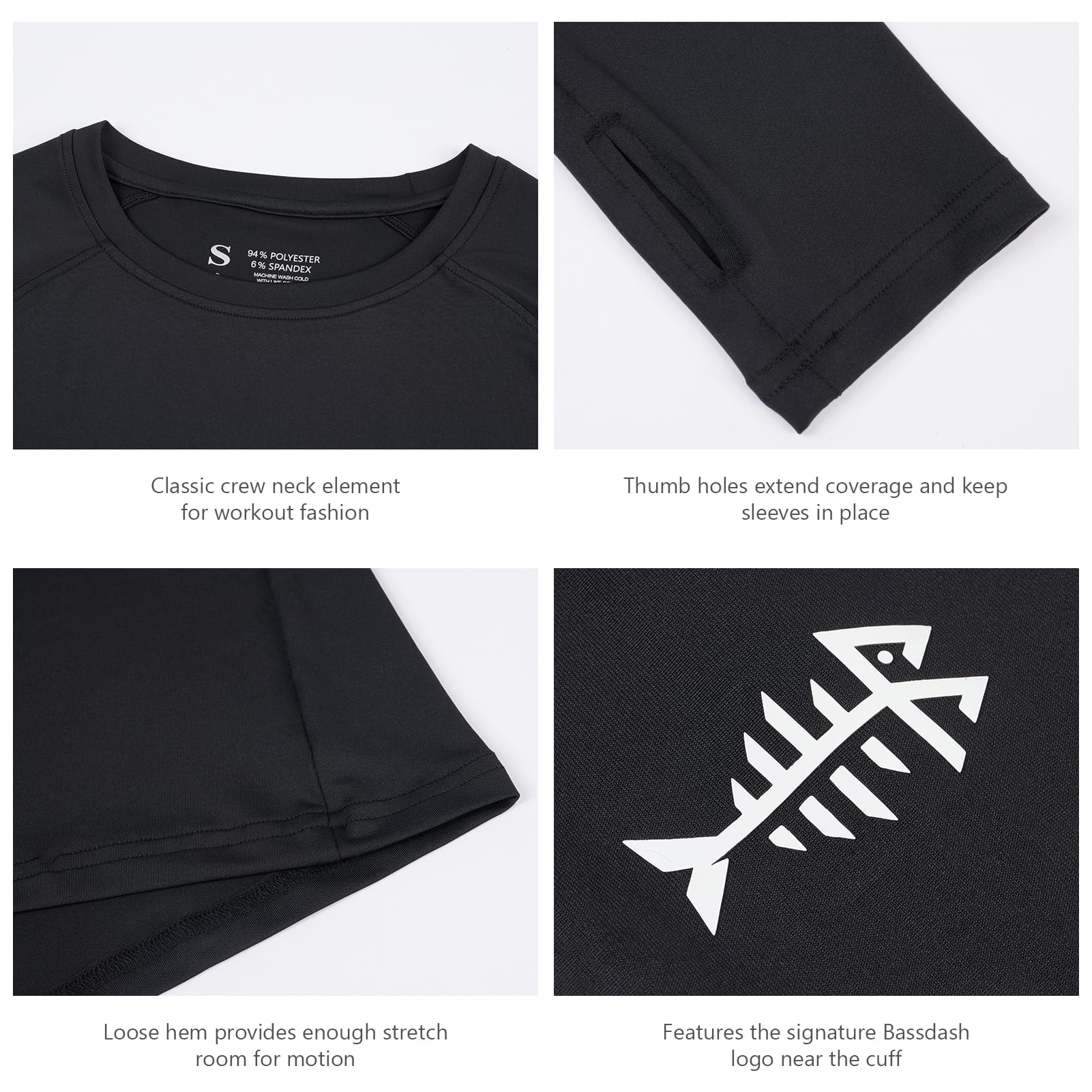 Bassdash - Camiseta de Manga Larga para Mujer con protección Solar UPF 50+ UV para Pesca, Senderismo, Rendimiento