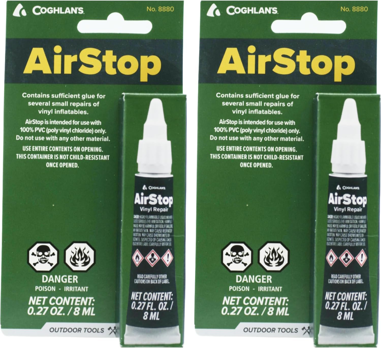 Airstop Vinyl Inflatables Repair Liquid Patch for Air Mattress 2-Pack