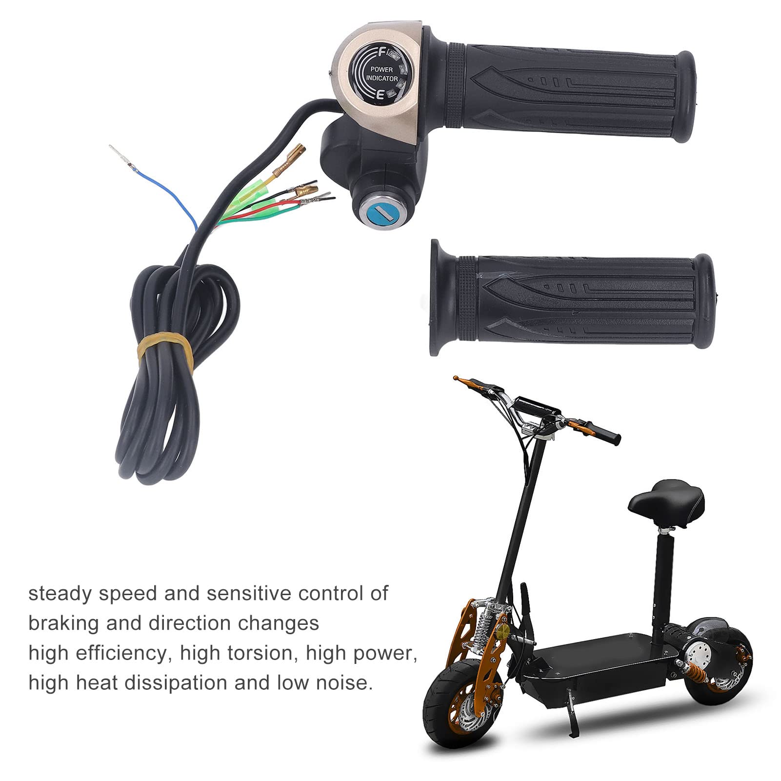 Poignée D'accélérateur LCD avec Contrôle Haute sensibilité pour Scooter électrique, Vélo Tout-Terrain, VTT, Vélo motorisé, écran LCD pour la sécurité de Conduite, Matériau ABS