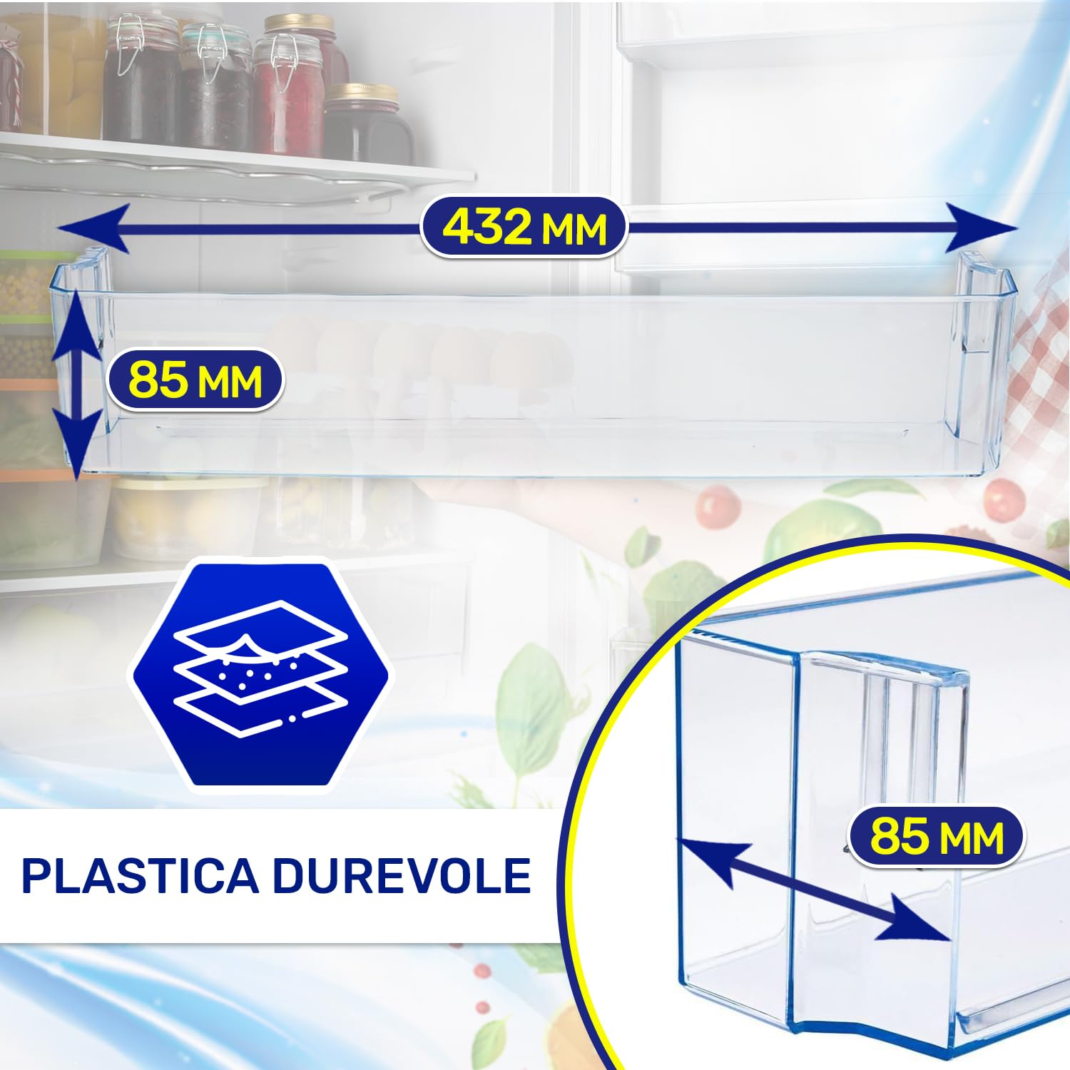 ERicambi®, Balconcino Mensola Portabottiglie Per Frigorifero - Foto 3