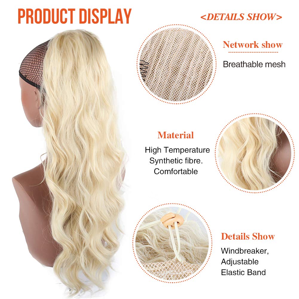 24 Inch Wavy Clip In Ponytail Extension Long Curly Hairpiece Glueless 24 ponytail - TikTok Shop main image 2