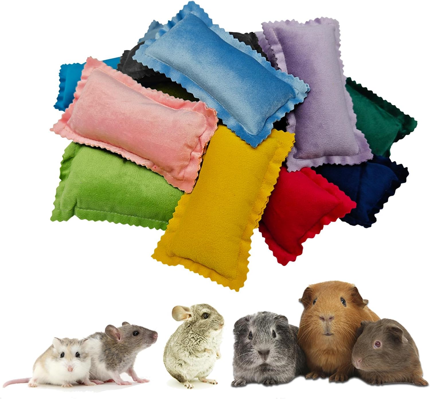 Set of 4 Cozy Mini Pet Pillows for Guinea Pigs Hedgehogs Ferrets Chinchillas Bunnies Rabbits and Rats