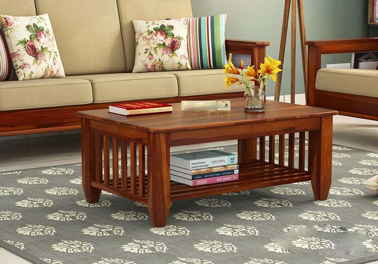 Ratandhara Furniture Wooden Solid Sheesham Wood Center Tables Coffee