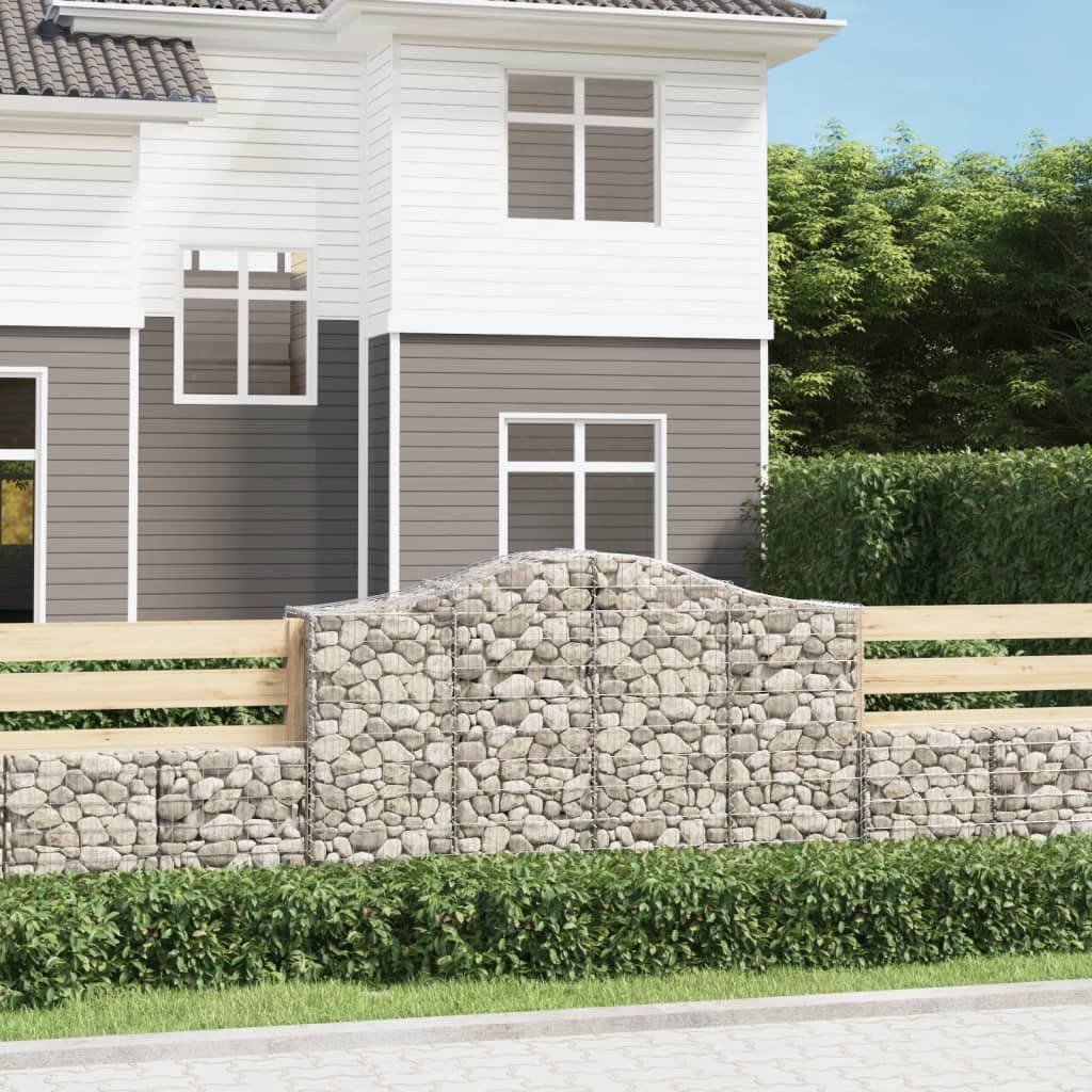 30 Gabionenkörbe 200x50x120/140 cm verzinktes Eisen Hochbogen Gartenzaun Gestaltung Robust & Langlebig für Terrasse Hof Gartendeko