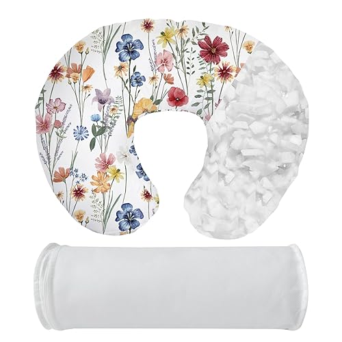 Little Grape Land Almohada de lactancia, almohada de lactancia materna para mamá, almohada de espuma viscoelástica triturada para lactancia, mejor