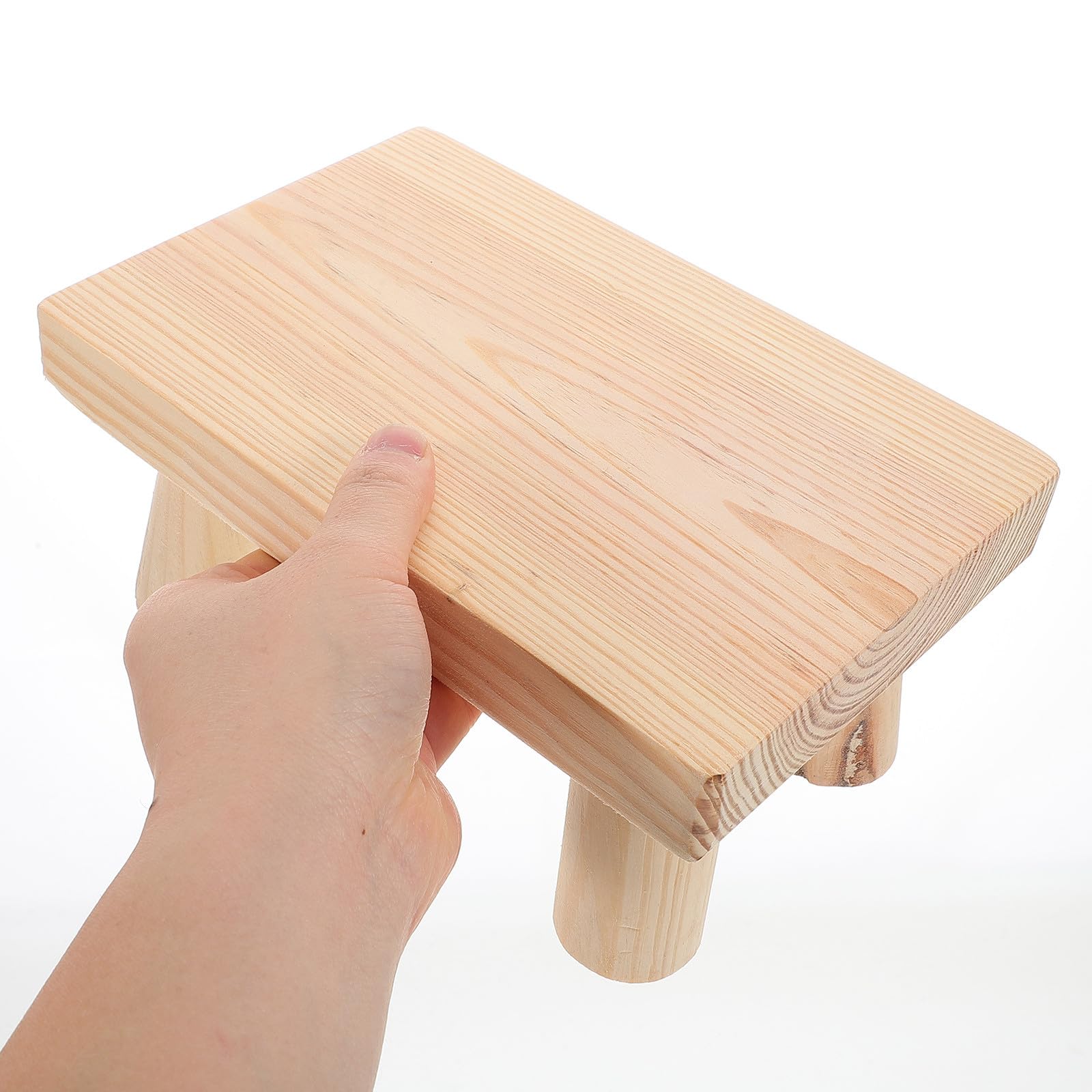 VALICLUD Sgabello Basso con Superficie Antiscivolo in Legno per Bambini Leggero e Design Portatile e Adatto per Uso Domestico e All'aperto