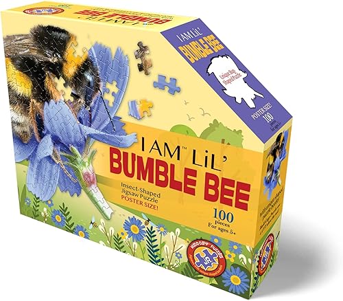 Miniatura 2 de Madd Capp Lil' Bumble BEE - Rompecabezas de 100 piezas para edades de 5 años en adelante, con forma de animal único, tamaño de póster, las piezas