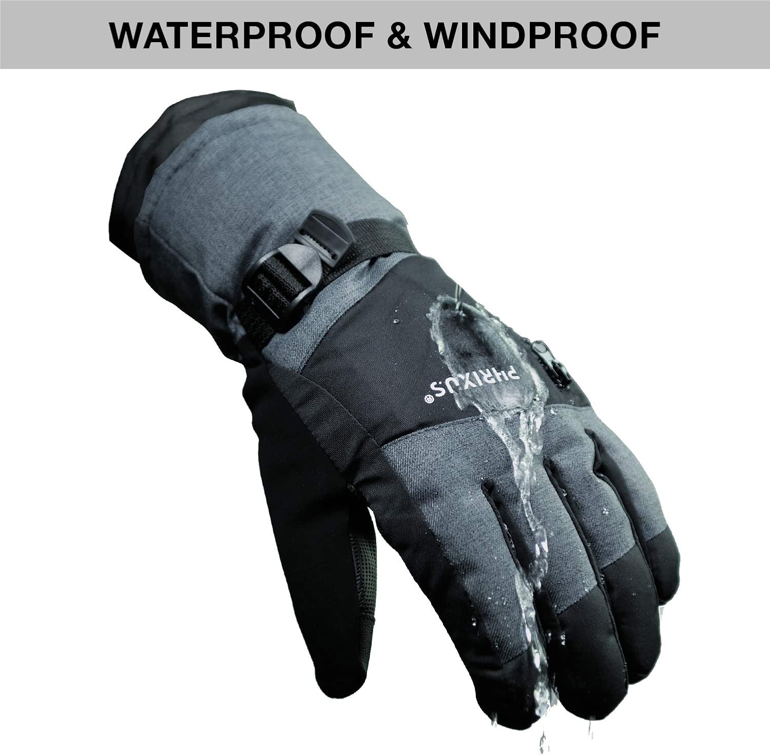 PHRIXUS Mens & Womens Ski Gloves Waterproof Winter Warm 3M Thinsulate Skiing & Snow Gloves Snowboard Snowmobile Gloves Winter Cold Weather Windproof Gloves : Clothing, Shoes & Jewelry