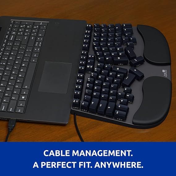 Cleave Split Ergonomic Mechanical Keyboard All-Day Comfort, Boosts Productivity, Natural Typing Posture, Tactile Optical Switches, Cushioned Palm Rest, Backlit Keys, Windows/Mac/Linux