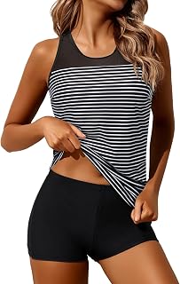 Yonique Swimsuits Athletic Racerback Swimwear