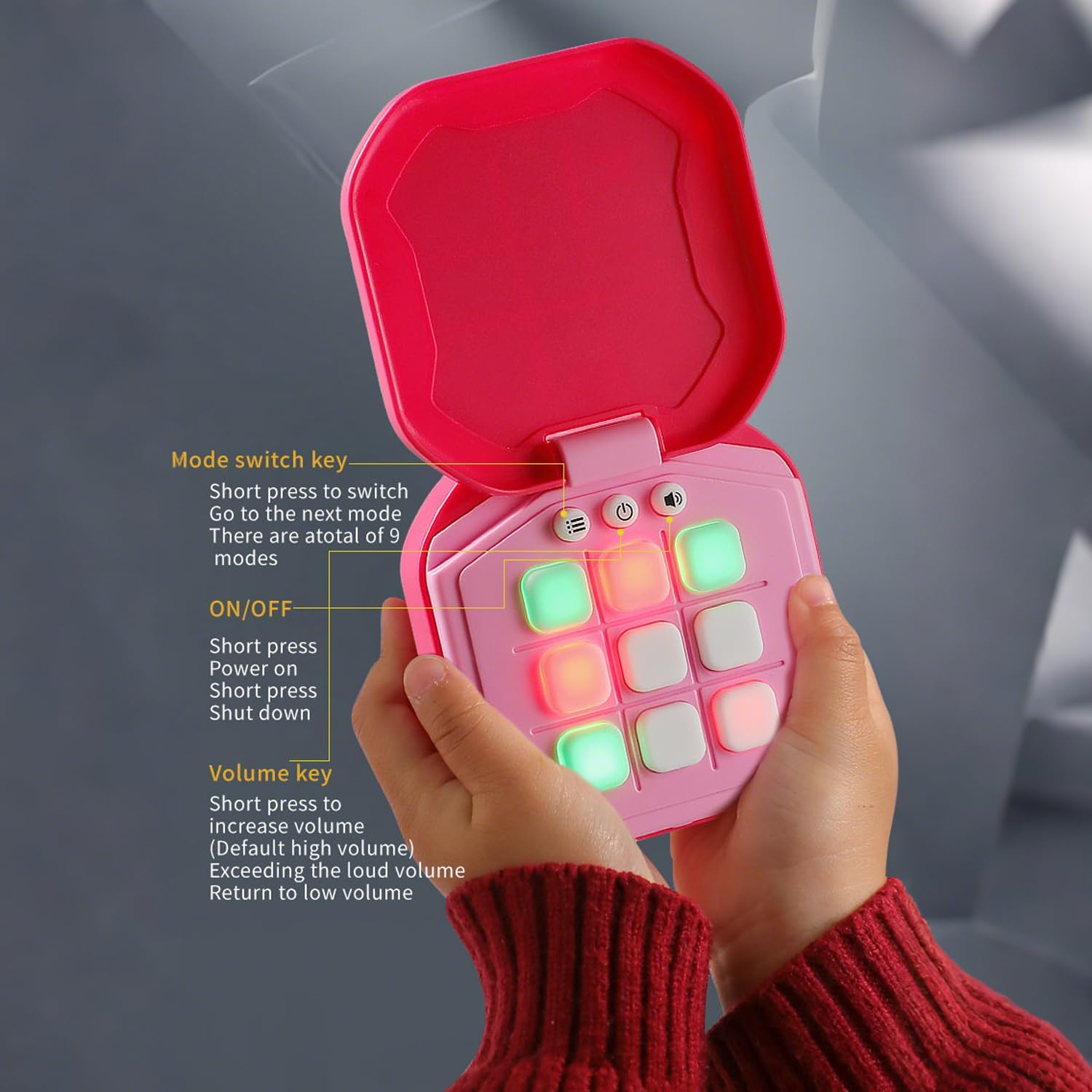 Multi-in-one Handheld Digital Tic Tac Toe Bolt Game with Silent Mode Tic Tac Toe Game Portable Learing Toy Gift for Kids & Adults and Educational Boys and Girls (Pink)