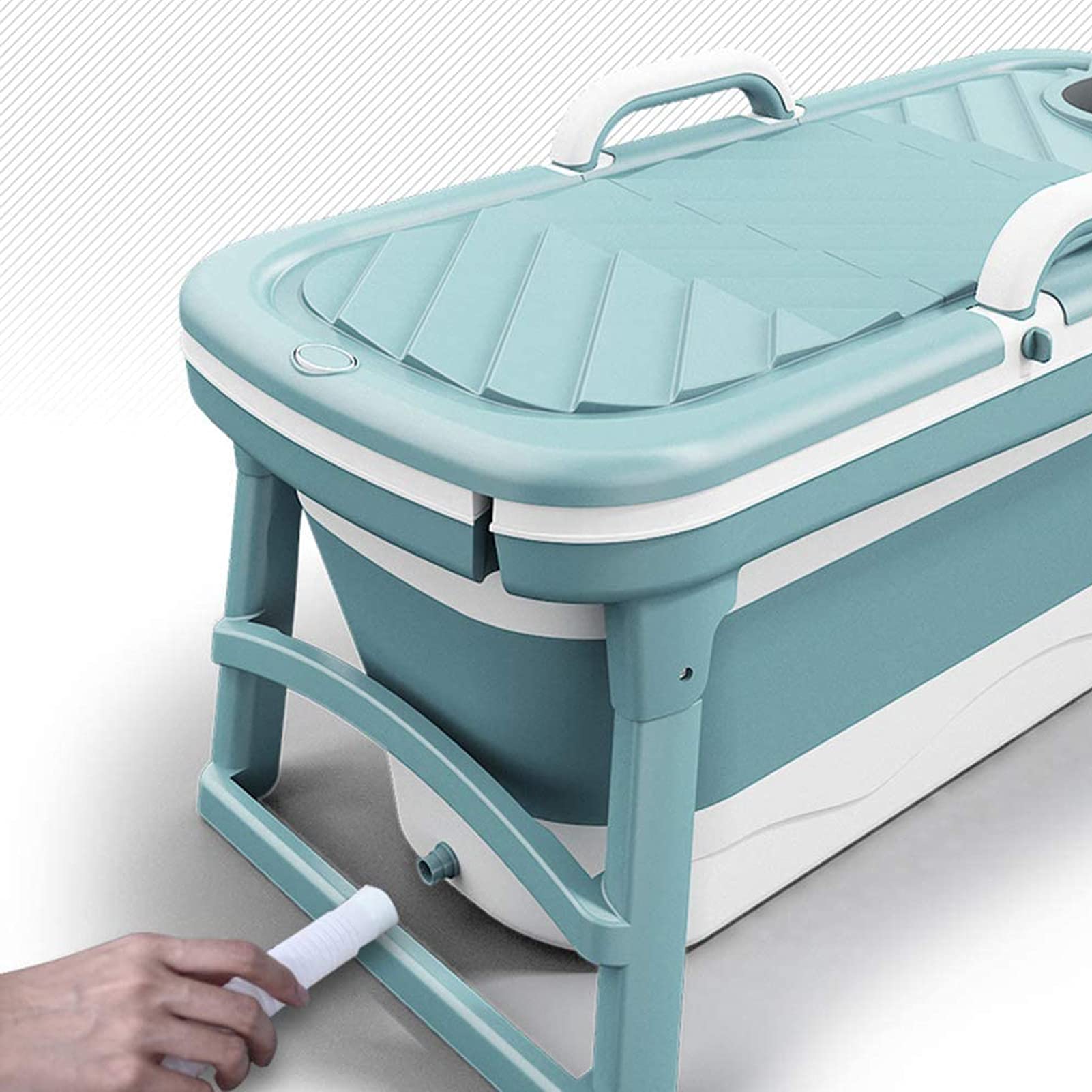FAXIOAWA Bañeras Independientes, bañera Plegable portátil, bañera de baño Plegable para Adultos, bañera de pie para Cabina de Ducha