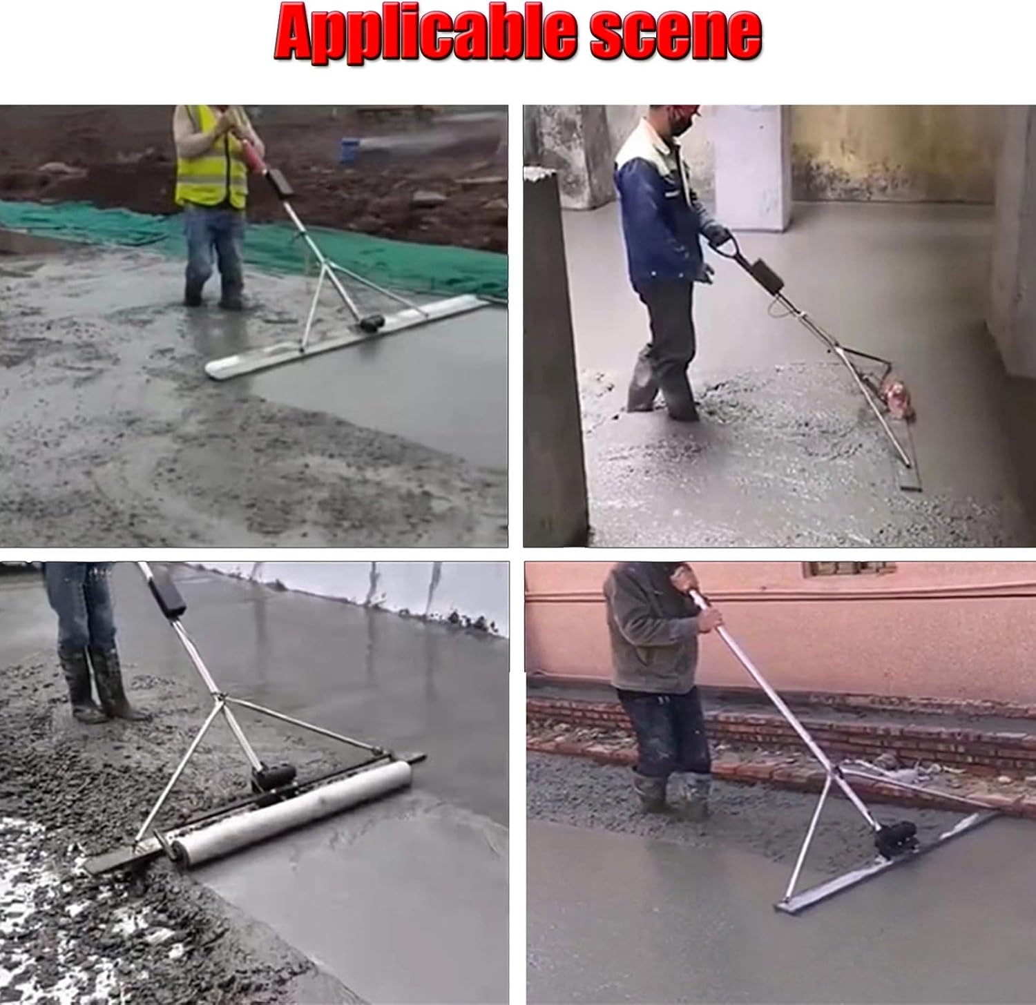 Concrete Surface Screed Finishing Tool, Lithium Battery Cement Vibration Leveler, Commercial Cordless Concrete Screed Vibration Set, 1 Battery 1.5M