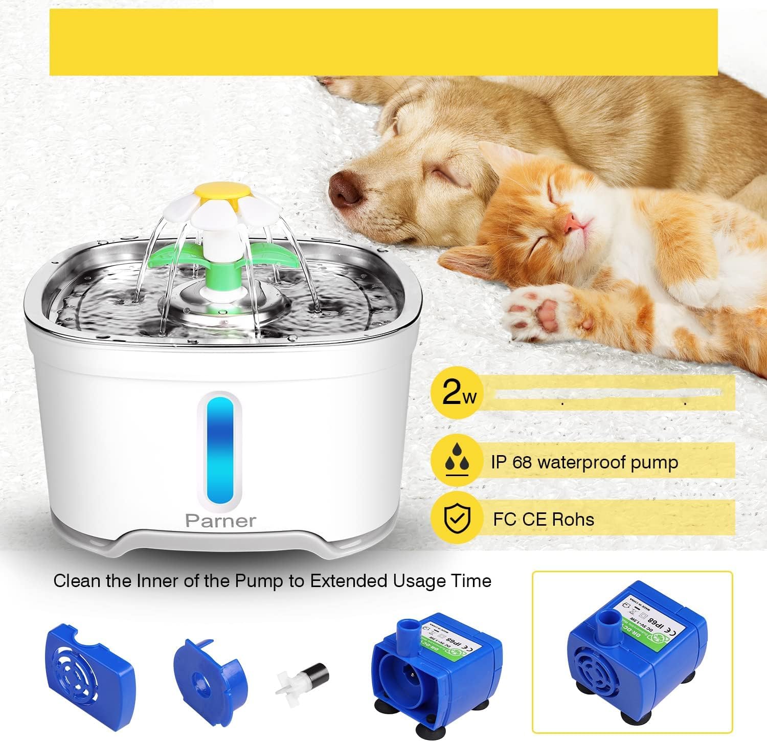 HAPUP Kattenfontein Waterfontein 2,2L Kat Fontein Automatisch