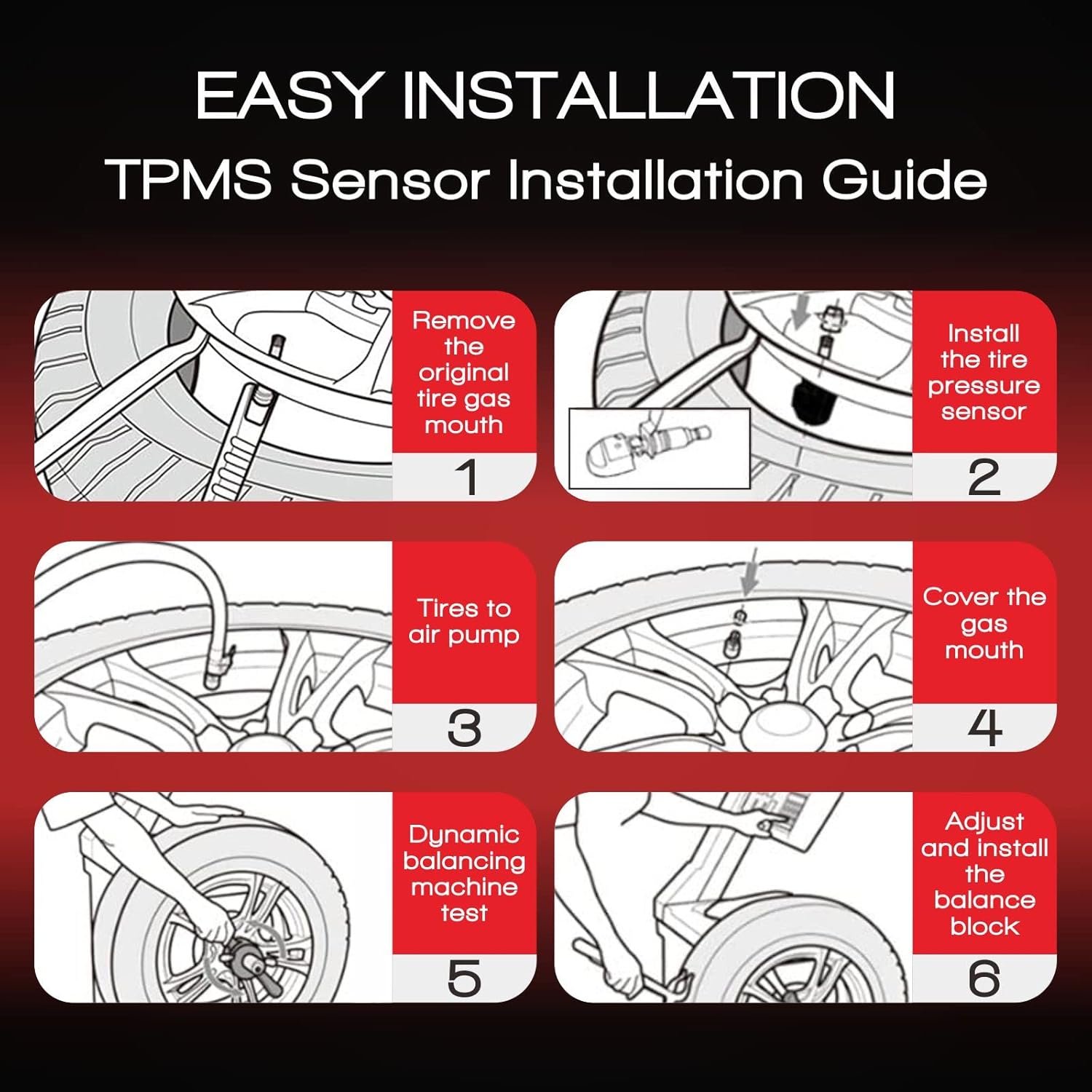 MOCA TPMS Sensor Fit 08-09 for Mini Cooper, 06-10 for BMW 550i/ 650i/ 750i/ 750li/ 760li/ Z4/ X3/ X5/ M5/ M6, 08-10 for BMW 128i, 07-09 for BMW 335i Tire Pressure Sensor 433MHz