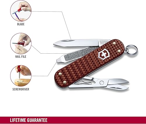Vista 16 de Victorinox Classic SD Precious Alox Swiss Army Cuchillo compacto de 5 funciones de fabricación suiza con hoja pequeña, destornillador y llavero