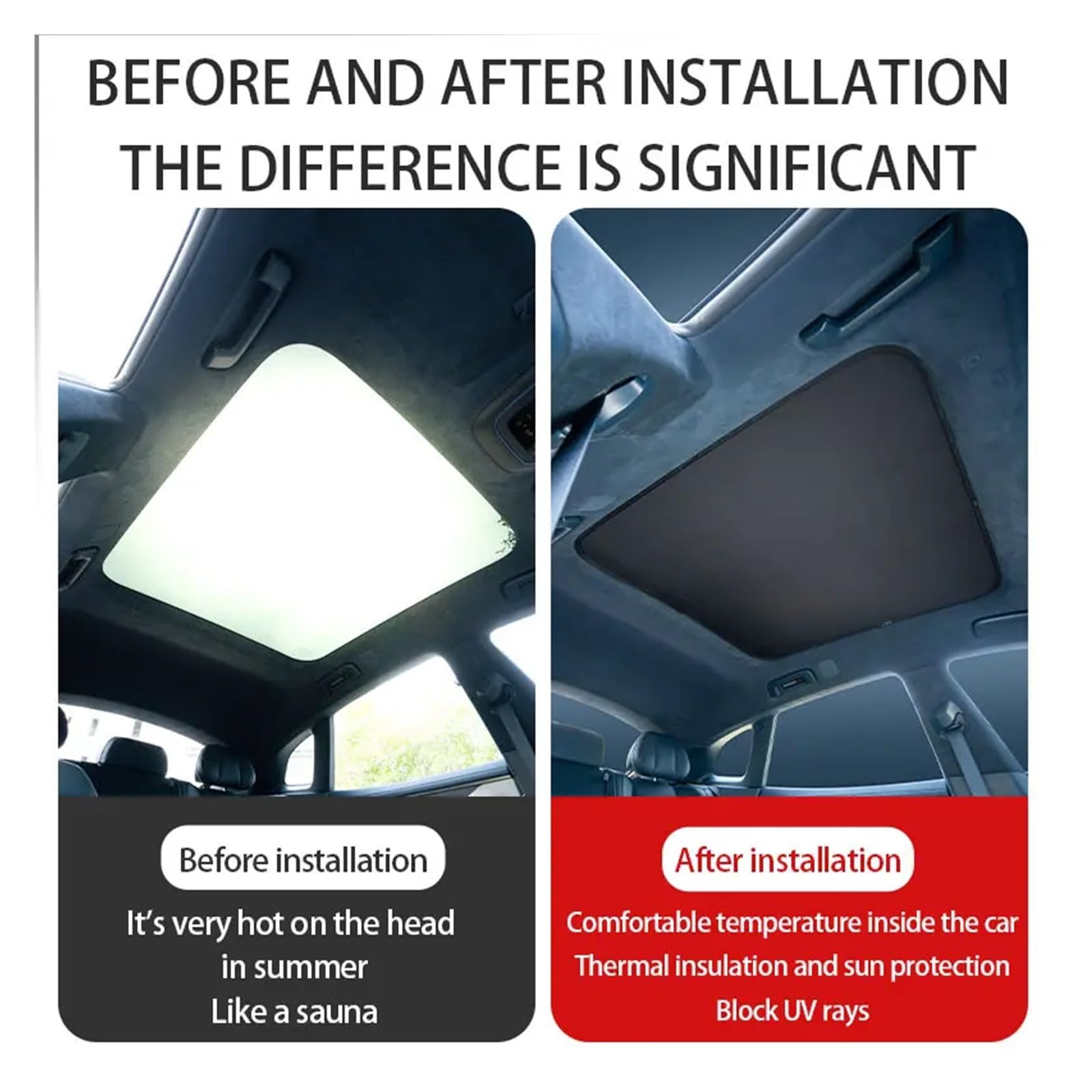 Rideau Voiture Pare-Soleil de Toit ouvrant, Rideau Pare-Soleil, Isolation Thermique et Protection Solaire, Accessoires intérieurs Voiture
