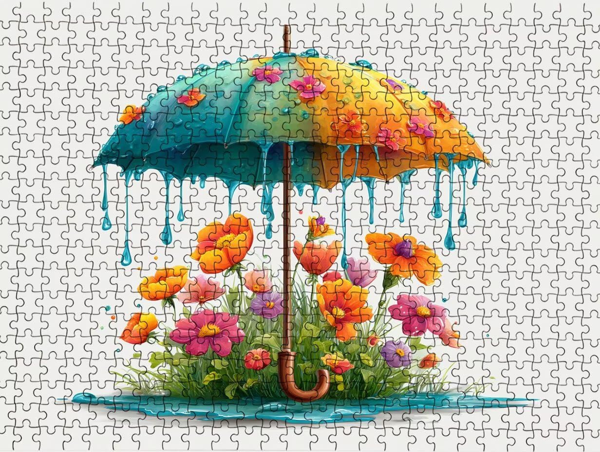Parasol kwiaty puzzle 2000 elementów, puzzle dla dorosłych, dorosłych, nastolatków, do aktywności w domu, trudne gry rodzinne, klasyczne puzzle jako prezent i dekoracja ścienna R3KH-735