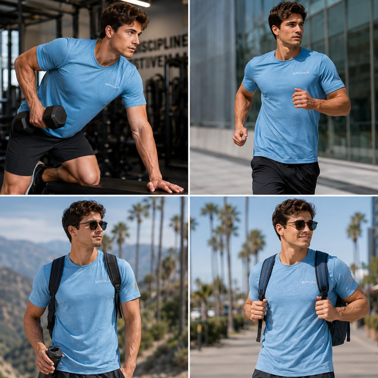 Spyder Herren Active Shirt - Tailliertes Kurzarm-Performance-Trainingsshirt mit Rundhalsausschnitt - Dry Fit Workout-Shirt für Männer (S-XL)