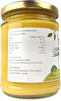 Organic Ghee 1000g (4 x 250g Pack) | Free Range, Grass Fed English Butter | Certified Organic Clarified Ayurveda | Activator X: Rich in Vitamin A, D3, E, K2 | Vegetarian
