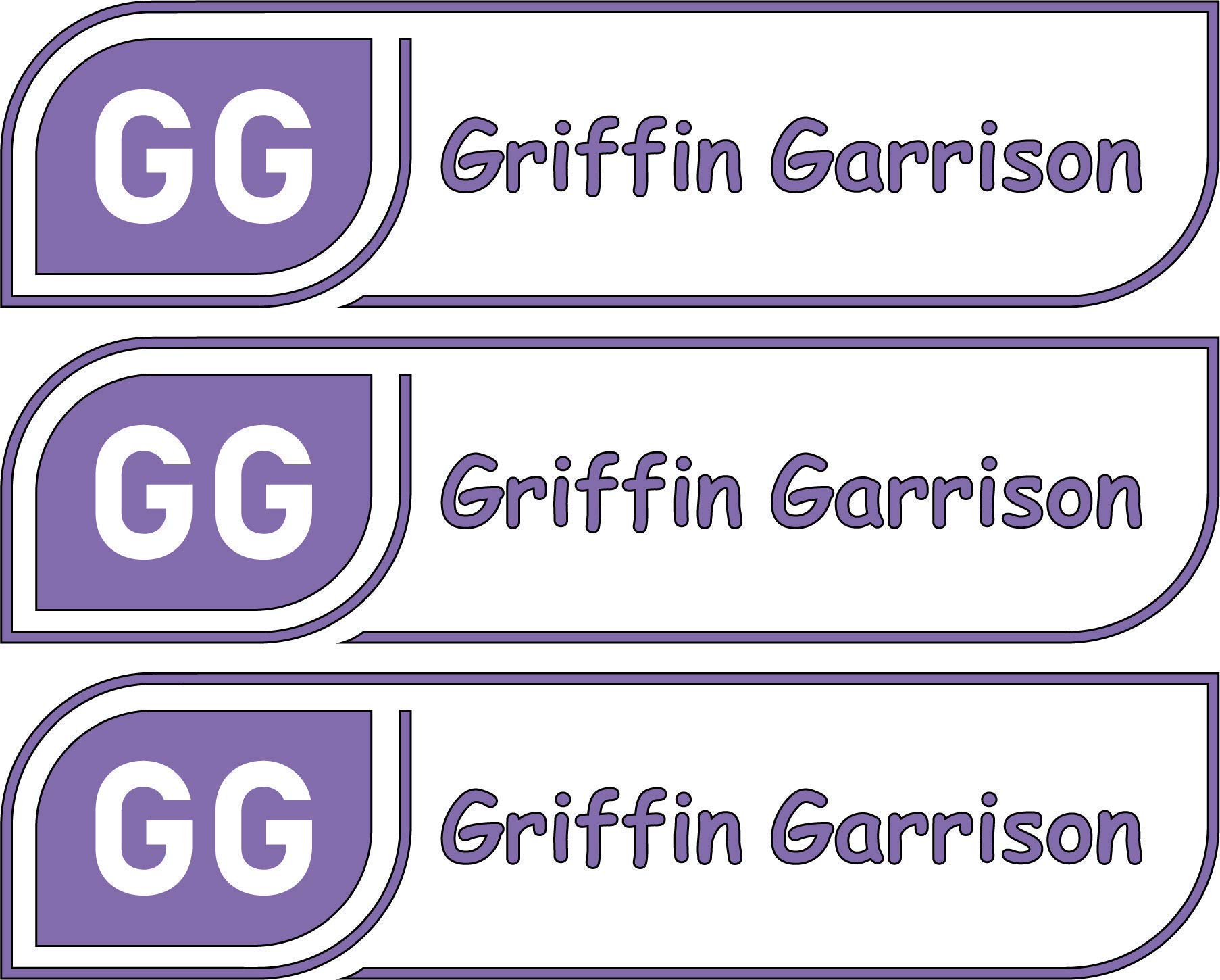 Buy Custom Name And Initials Labels, Multiple Colors And Sizes
