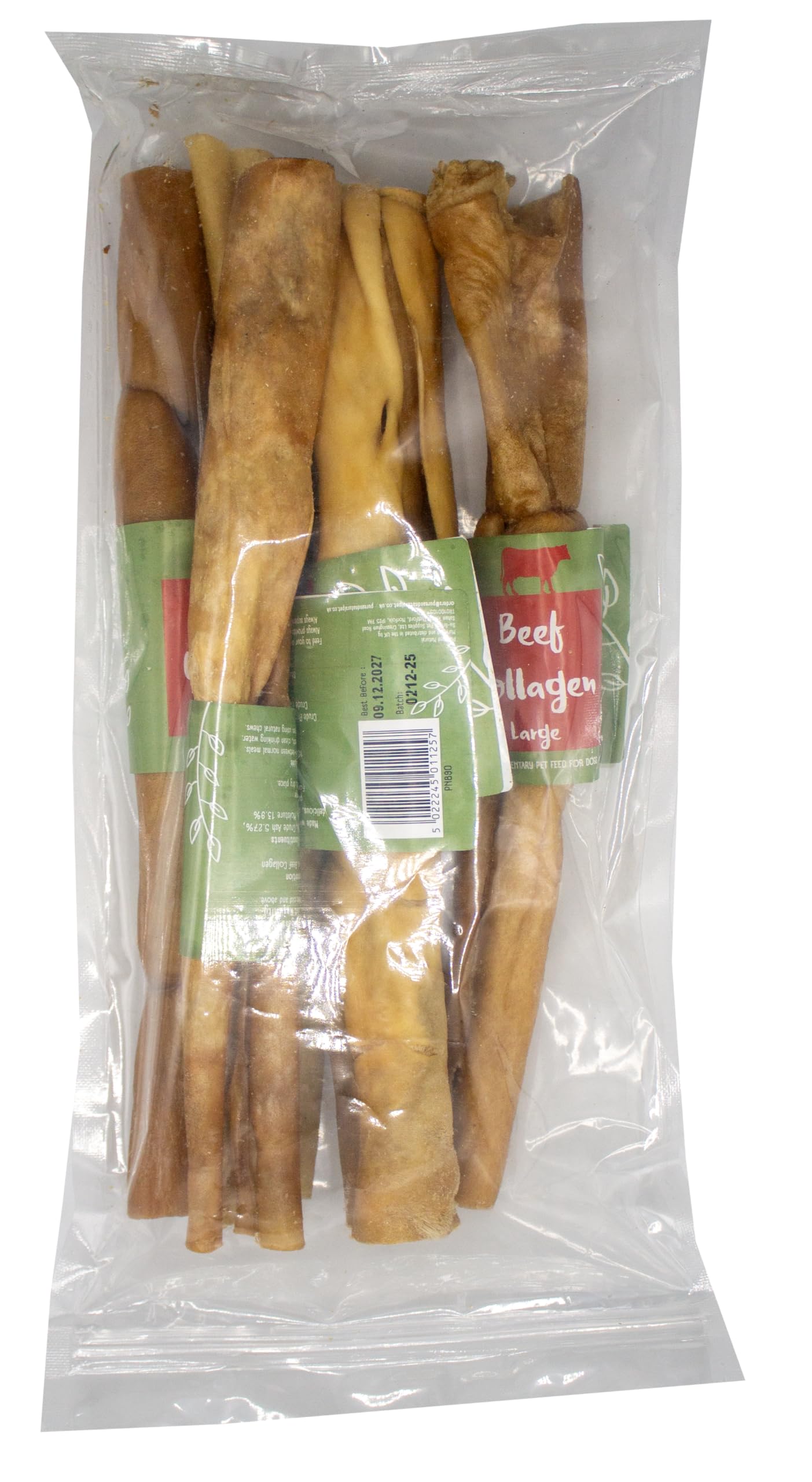 Pure & Natural Beef Collagen - Large 30cm - 5 Pack - 100% Natural Beef Dog Chew - Air Dried & Grain Free