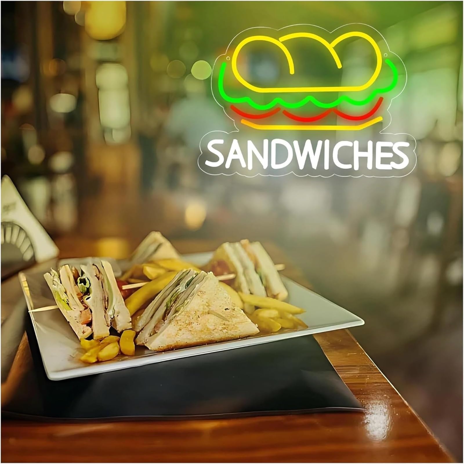 LED Lampada al neon Insegne al per neon decorative, insegne luminose, panini, alimentate da fast food