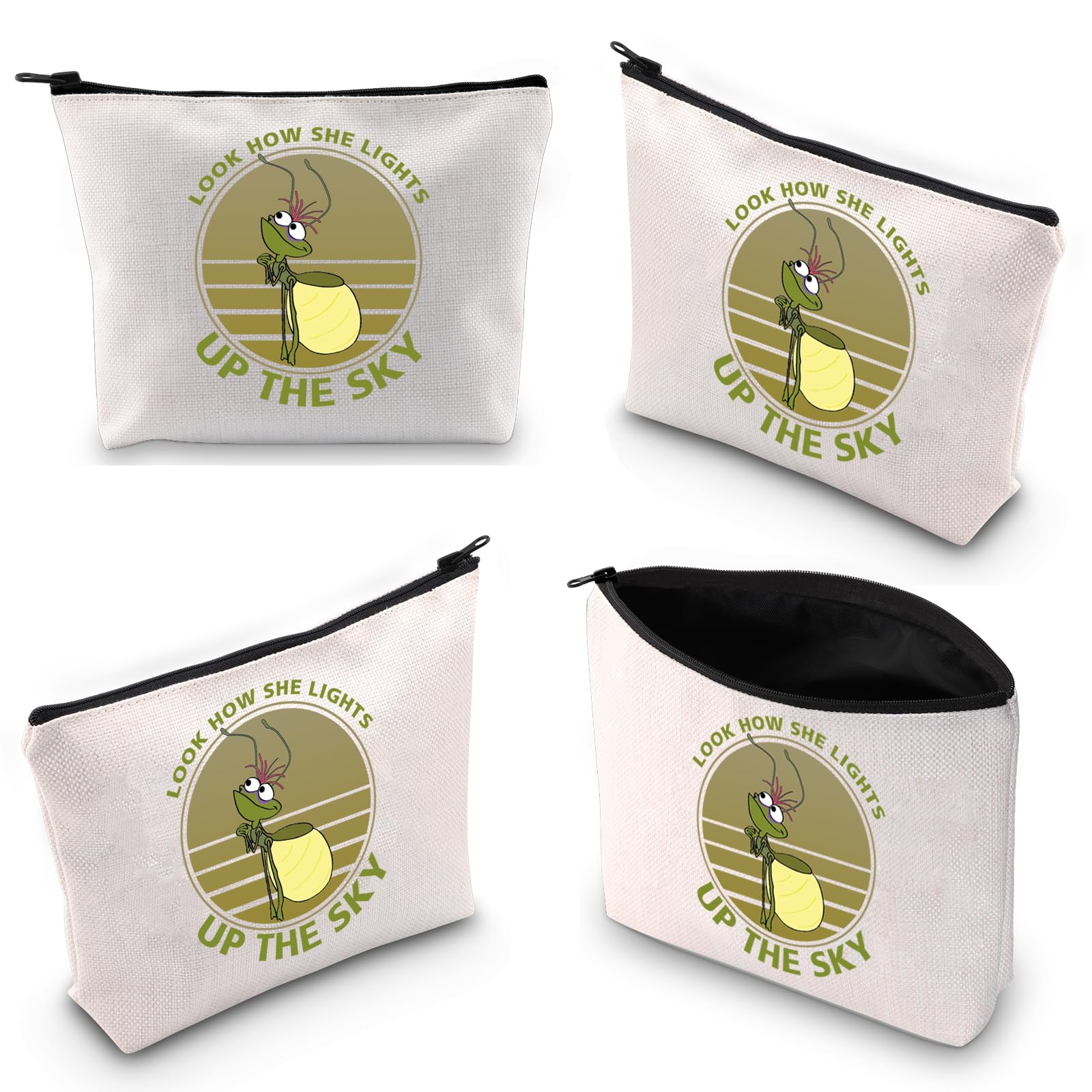 Ray Firefly Princess with Frog Inspired Makeup Bag Look How She Lights Up The Sky Tiana Gift Movie Fans Cosmetic Bag (SHE Lights UP THE Sky 3uk) - Image 2