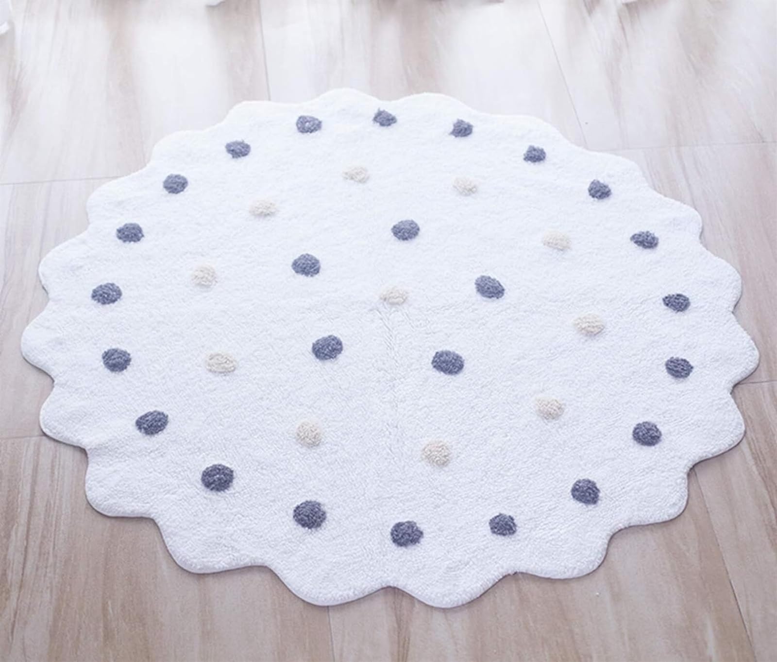 RUVOO Zerbini Tappeto Ingresso Zerbino Ingresso Tenda In Cotone Teepee Tappeto Per Area Giochi, Tappeto Per Soggiorno Camera Da Letto Tappetino da Bagno (Color : White, Size : 120cm(47inch))