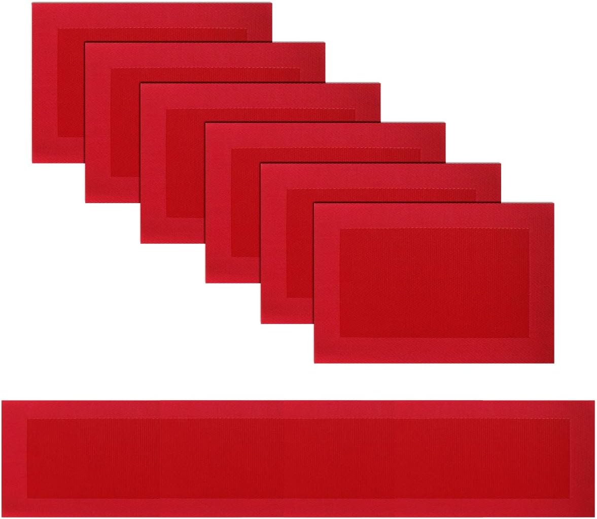 BeChen – Manteles individuales, lavables, fáciles de limpiar, de vinilo, para mesa de comedor, para interiores y exteriores