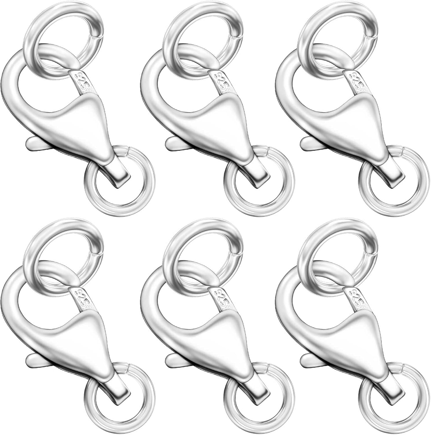 925 Sterling Silver Lobster Claw Clasp with Closed Jump