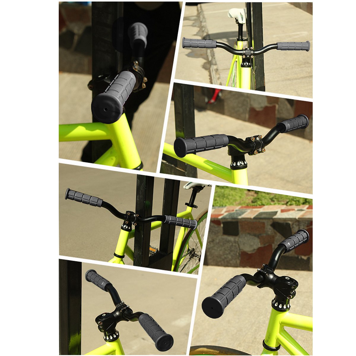 Poignée Velo Poignées De Guidon Vélo Winlauyet - Lot De 2 Paires - Caoutchouc Antidérapant Guidon Bmx