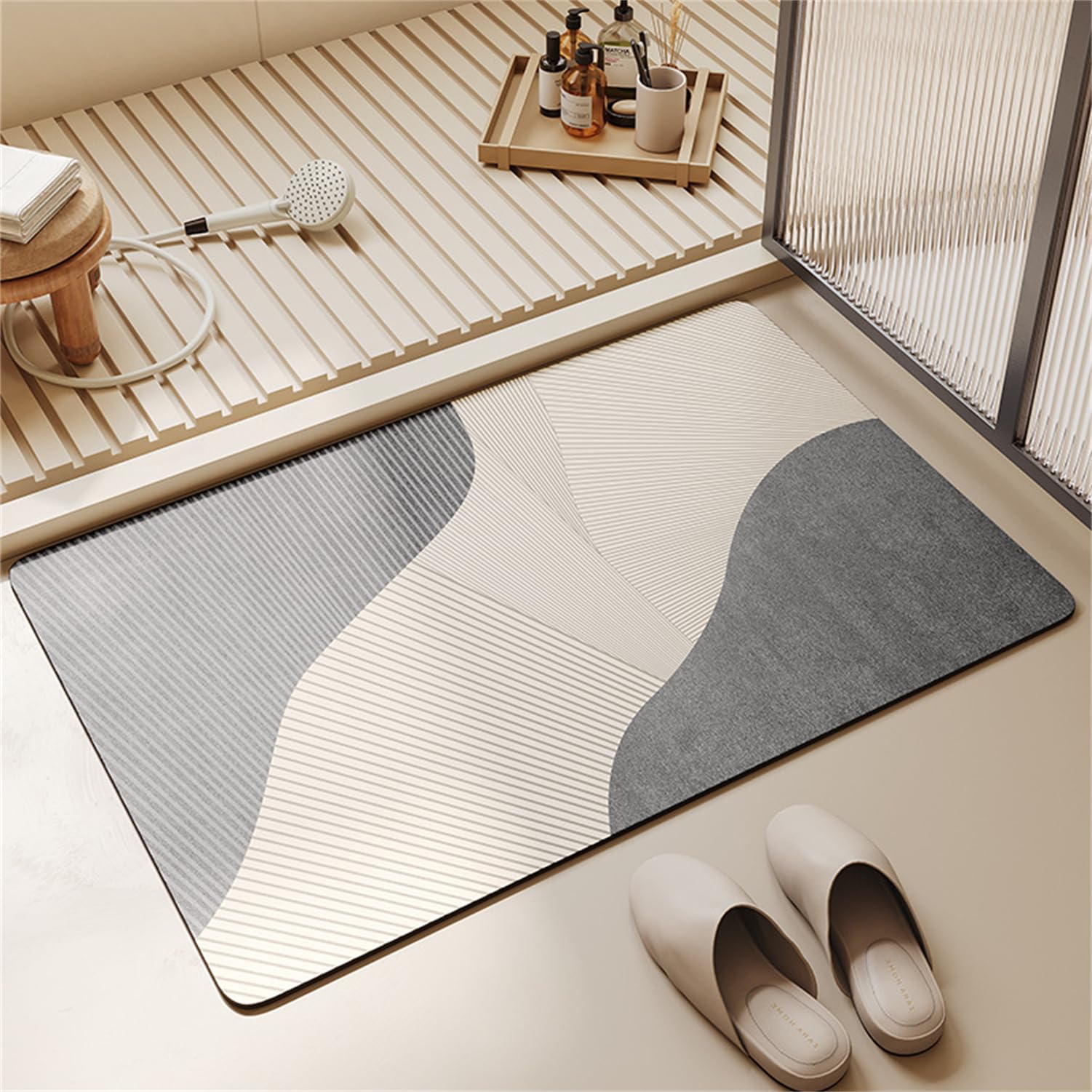 Tappeto Bagno Assorbente Cucina, 60x120cm Tappeti Bagno Antiscivolo, Tappeto Ingresso Interno, Tappeto Lavabile Morbido Tappetino Bagno Morbido ad Asciugatura Rapida, Perfect Life Tappeto Classic