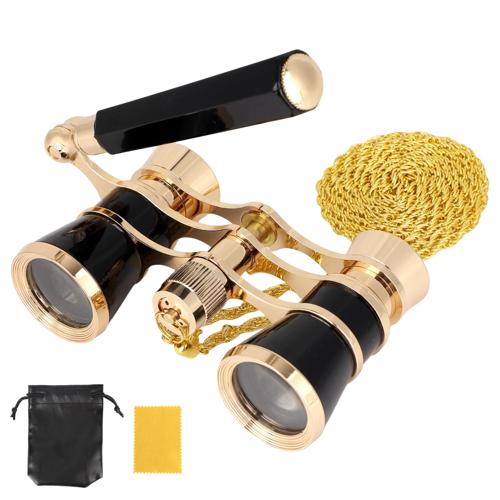Binocolo Opera 3X25, Mini Binocolo Teatro Compatto con Manico Regolabile e Catena Occhiali da Teatro Vintage Portatile per Donne Adulti Bambini Concerti Cinema Eventi Musicali