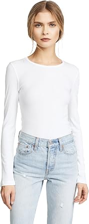 Splendid 1x1 Rib Classic Long Sleeve Crew Neck Tee
