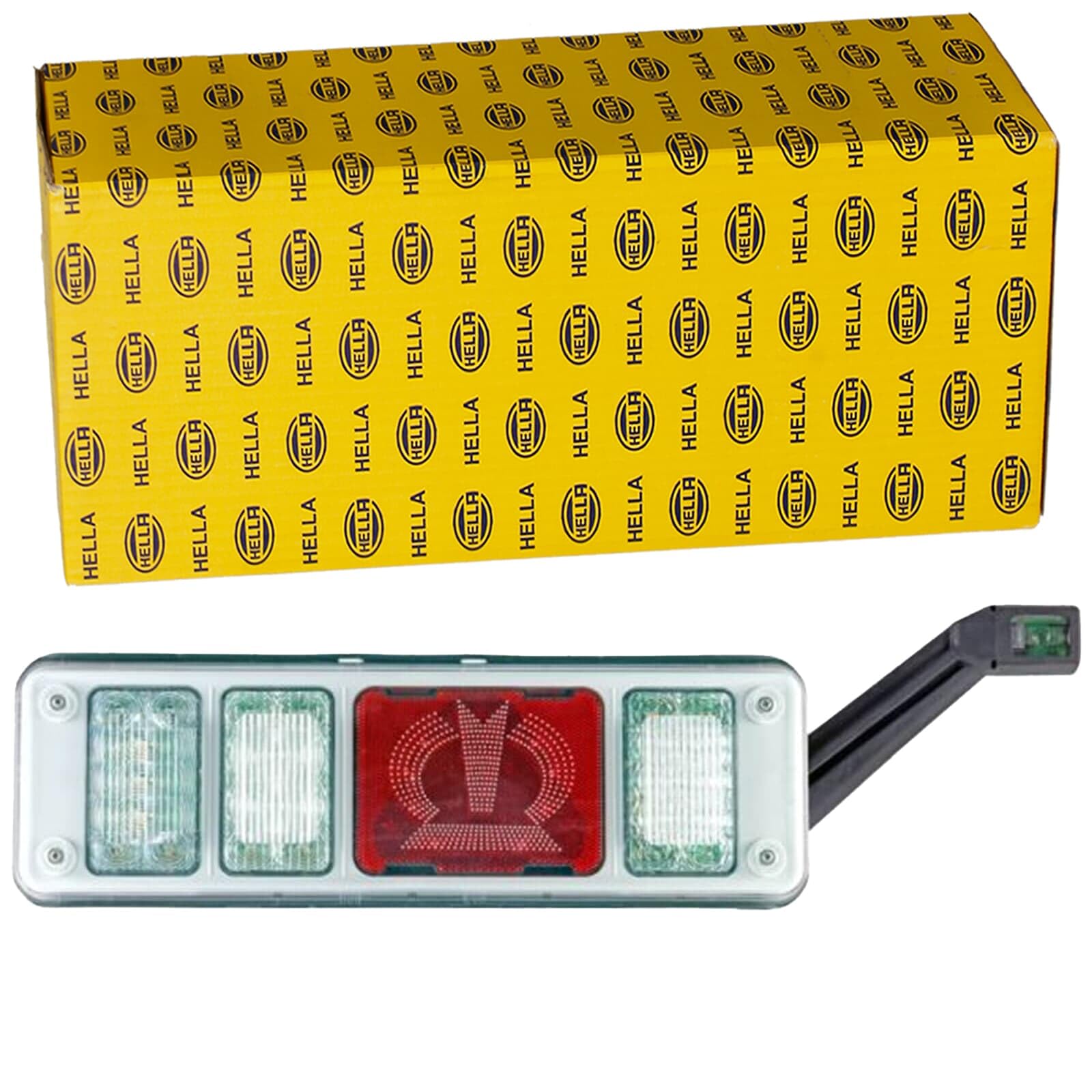 HELLA 2VP 340 960-241 Rearlight "Krone" - LED - 24V - mounting/Bolted - Lens Colour: Crystal clear - Plug: EasyConn - Plug: Male - right - Quantity: 1