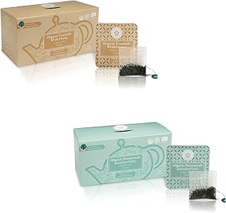 RIANTEA Organic White Tea Bags & Organic Jasmine Green Tea, 72 Count