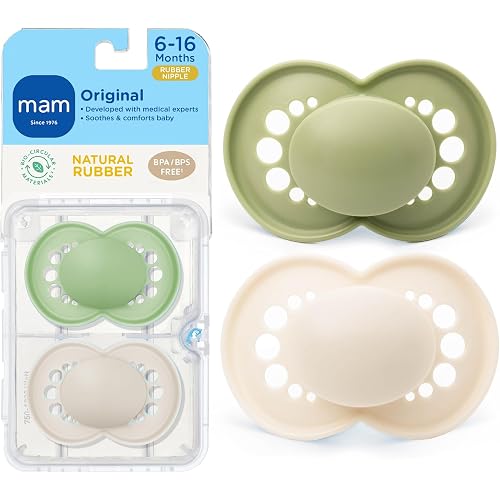 MAM Original Matte Baby Pacifiers 6-16 Months, Binky for Newborn Babies, BPA-Free Skin Soft Silicone Nipple, Easy to Clean, Developed with Medical Experts, 2 Pk, with Sterilizer Case, Made in Europe