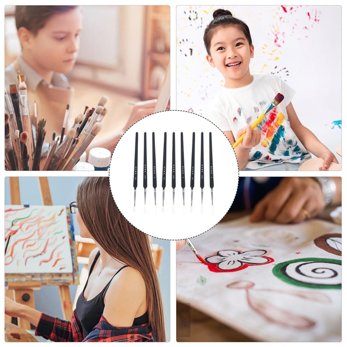 VILLCASE 45piezas Pinceles De Acuarela Portátiles para Artistas Pinceles Profesionales De Material Wolf Hair para Pintura Escolar y Manualidades