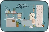 Vista 324 de Caroline's Treasures CK7824DDM - Tapete absorbente para secado de platos con diseño de bulldog inglés, rojo y blanco, para encimera de cocina, 14 x
