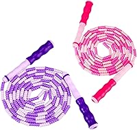ZOCY 2 Pack Tangle-Free Adjustable Jump Ropes with Soft Beaded Segments - Premium Fitness Skipping for Kids, Women, Men