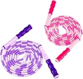 2 Pack Jump Rope for Fitness Exercise Equipment, Tangle-Free Rope Skipping with Soft Beaded Segment, Premium Adjustable Jumping Rope for kids, women, men