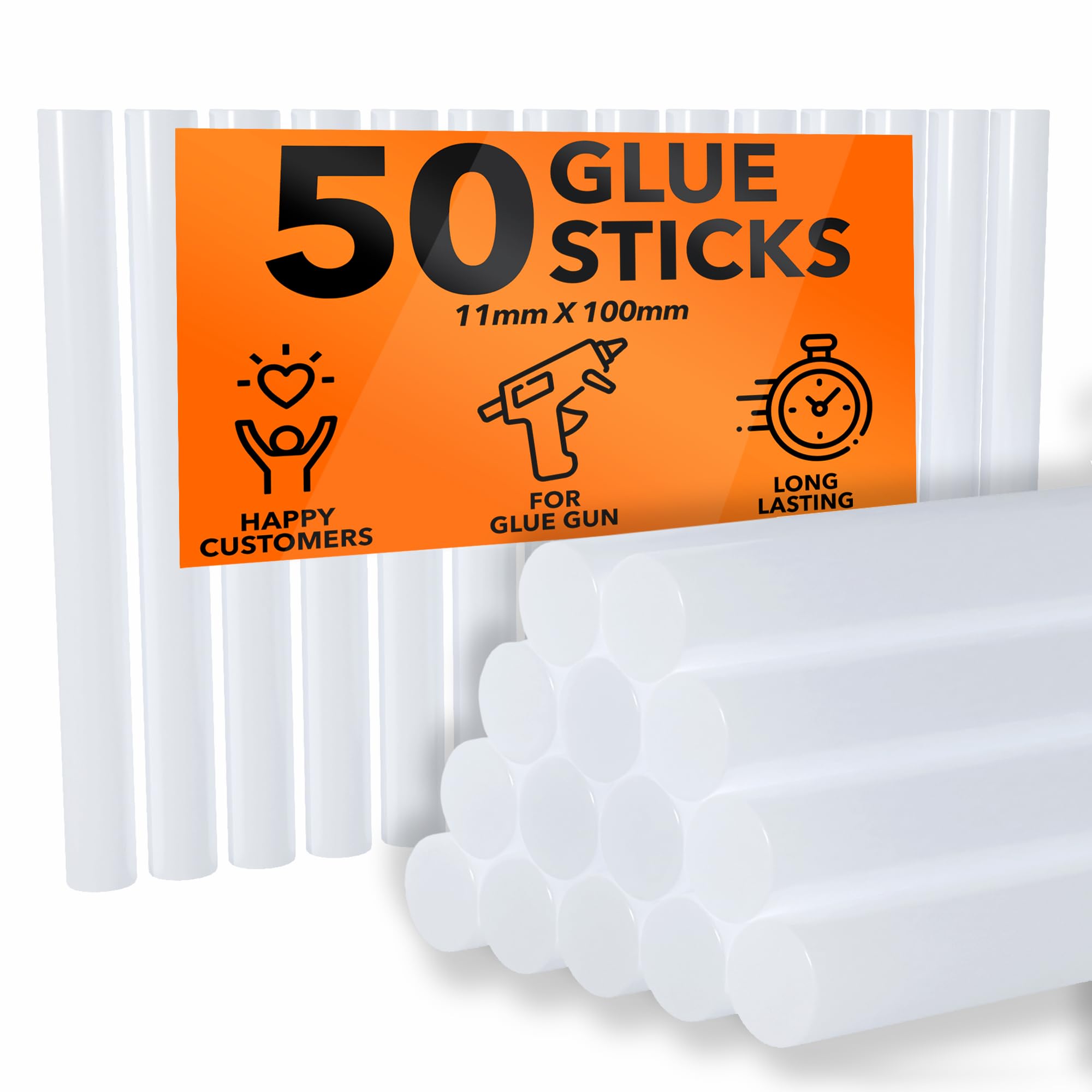 ZENO Glue Sticks for Glue Gun | Hot Glue Sticks | Glue Gun Sticks | Adhesive Sticks Perfect for DIY Craft Projects and Sealing | Melt Adhesive Glue Sticks | 11mm x 100mm | 50 Count