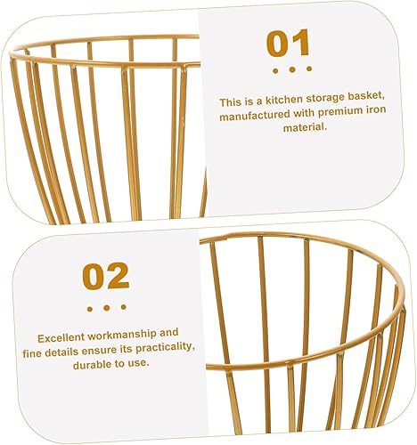 Miniatura 7 de SWOOMEY Cesta de almacenamiento de hierro forjado, contenedores de decoración de cerámica para decoración de frutas y alimentos, portador de huevos,