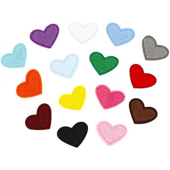 Pack of 30 iron-on patches heart patches for children mini embroidery patches iron-on patches adults for hat jacket jeans backpacks DIY decoration