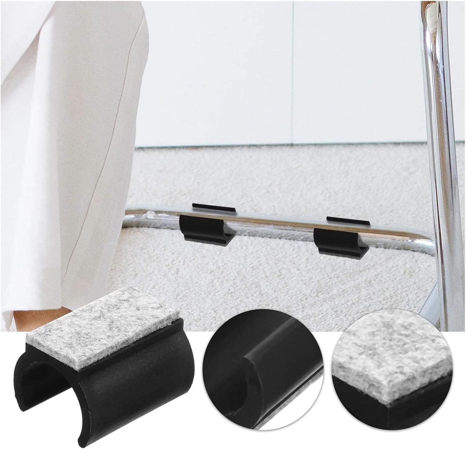 Felt Furniture Pads Chair Leg Floor Protectors 30pcs U Shape Furniture Pads for Hardwood Floors Legs U-Shaped Caps Felt Protector Protecting