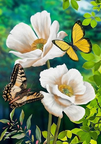 Miniatura 7 de Briarwood Lane Bandera de jardín de primavera con mariposas en el jardín Butterflies,04 - Mariposa,Mariposas Amapola,Mariposas Brillan,Tulipanes
