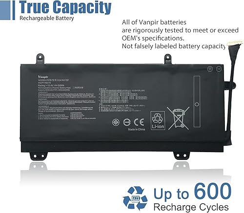 Miniatura 4 de C41N1727 - Batería para portátil compatible con Asus Zephyrus GM501 GM501G GM501GM GM501GS ROG GU501 GU501GM Series Notebook 0B200-02900000M 15.4V