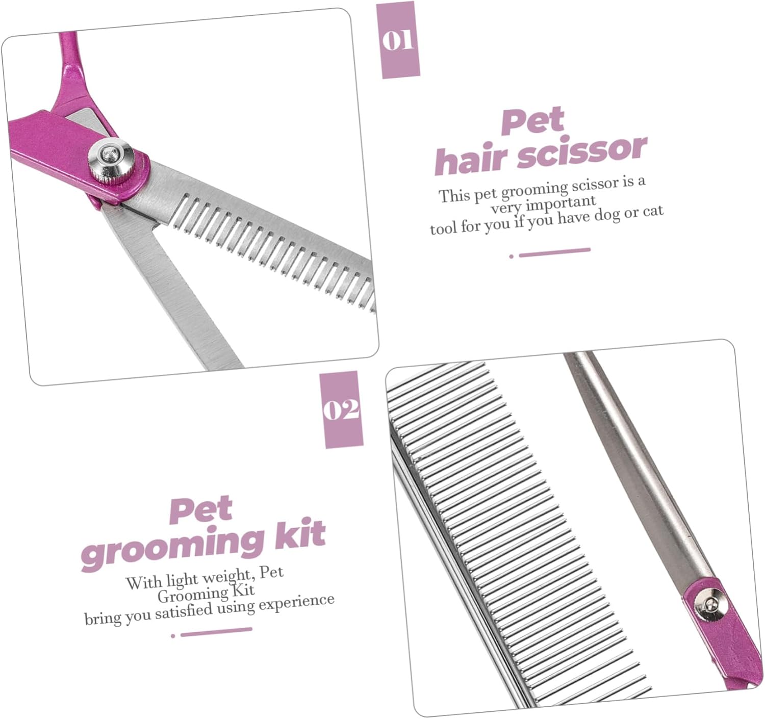 HEMOTON 1 Set Pet Grooming Scissors Kit Lightweight Dog Trimming Scissors with Portable Storage Bag for Cat and Dog Grooming Safe Design for Stress Haircuts