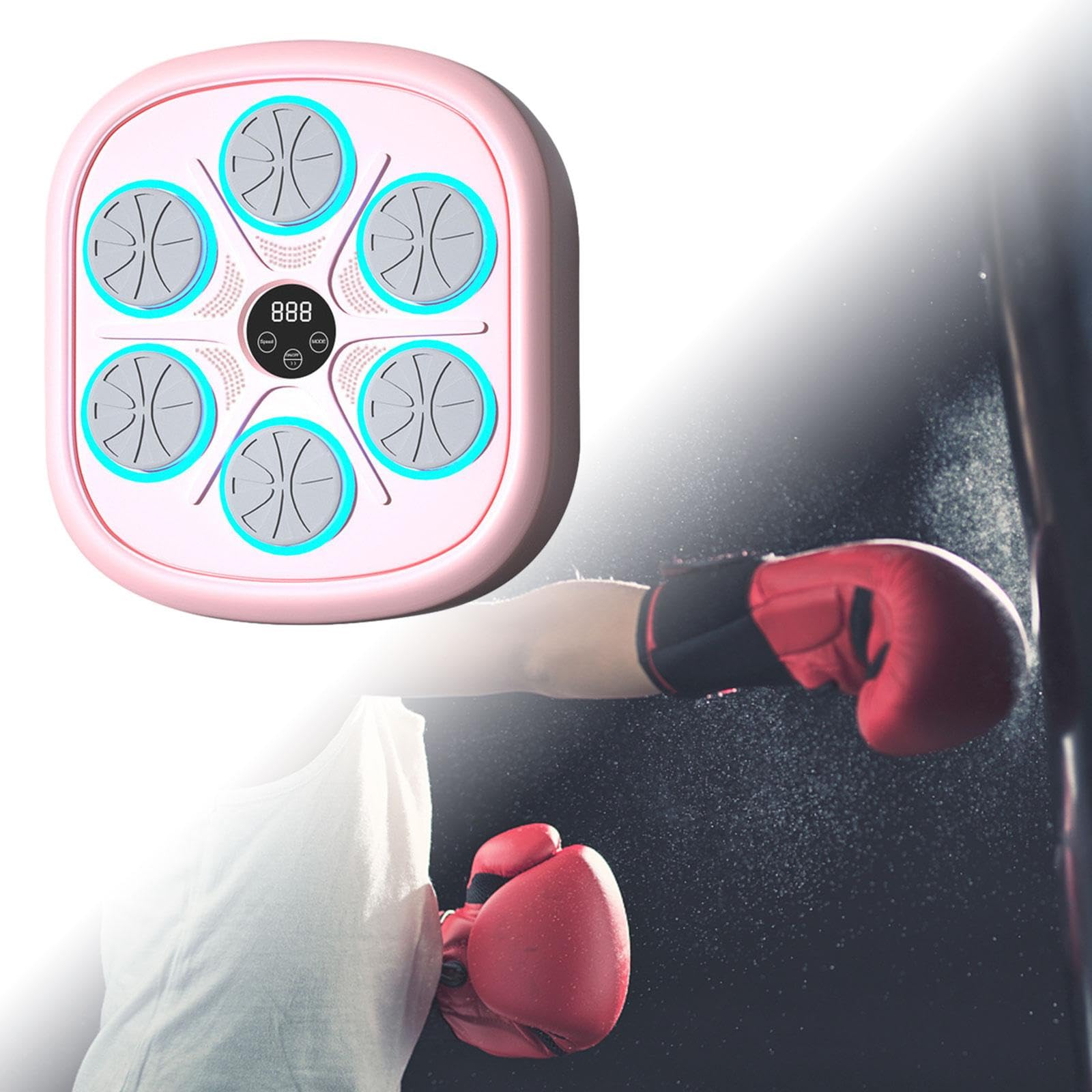 Music Boxing Machine Entrenador Electrónico Pad de Boxeo Musical Dispositivo Portátil con Luces Tabla de Golpeo Ajustable para Entrenamiento Físico Ad